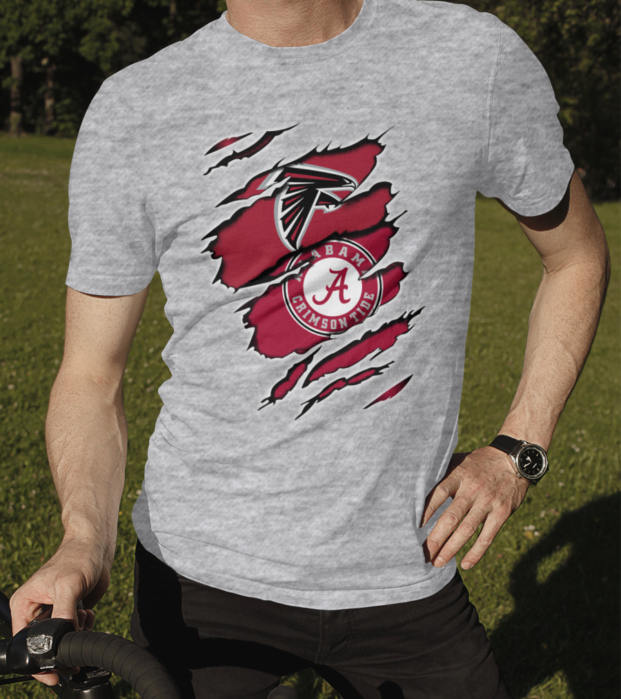 Alabama Crimson Tide Falcons Logo Torn T-Shirt