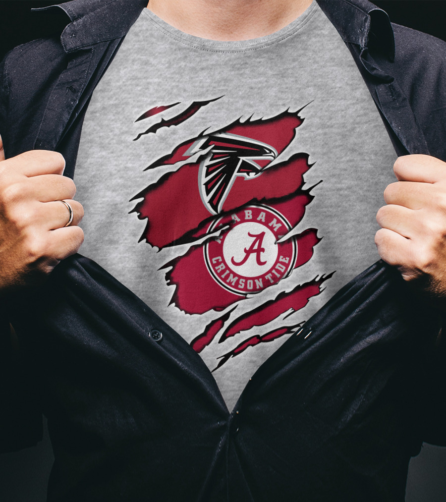Alabama Crimson Tide Falcons Logo Torn T-Shirt