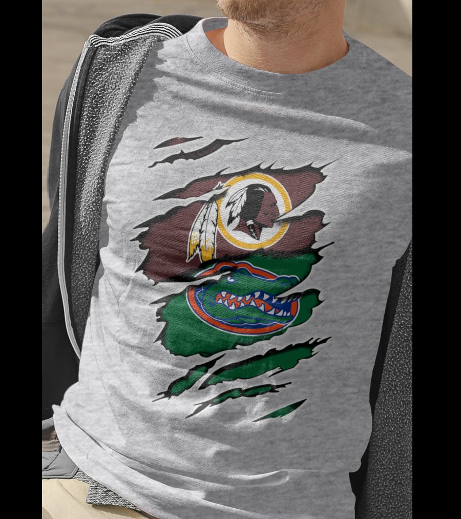 Redskins Gators Logos Claw Marks T-Shirt