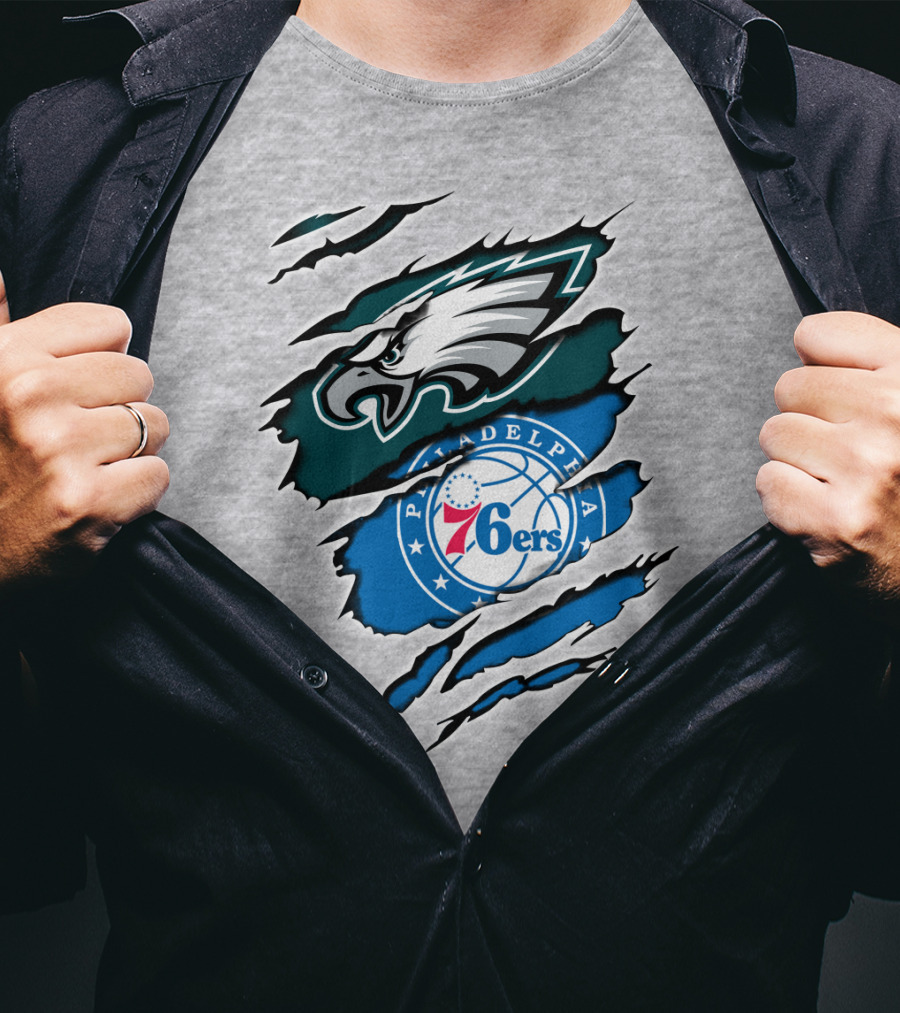 Philadelphia Eagles 76ers Rip Claw T-Shirt