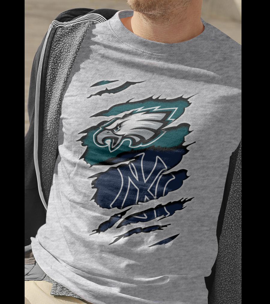 Eagles Yankees Logo Mashup Eagles Yankees T-Shirt