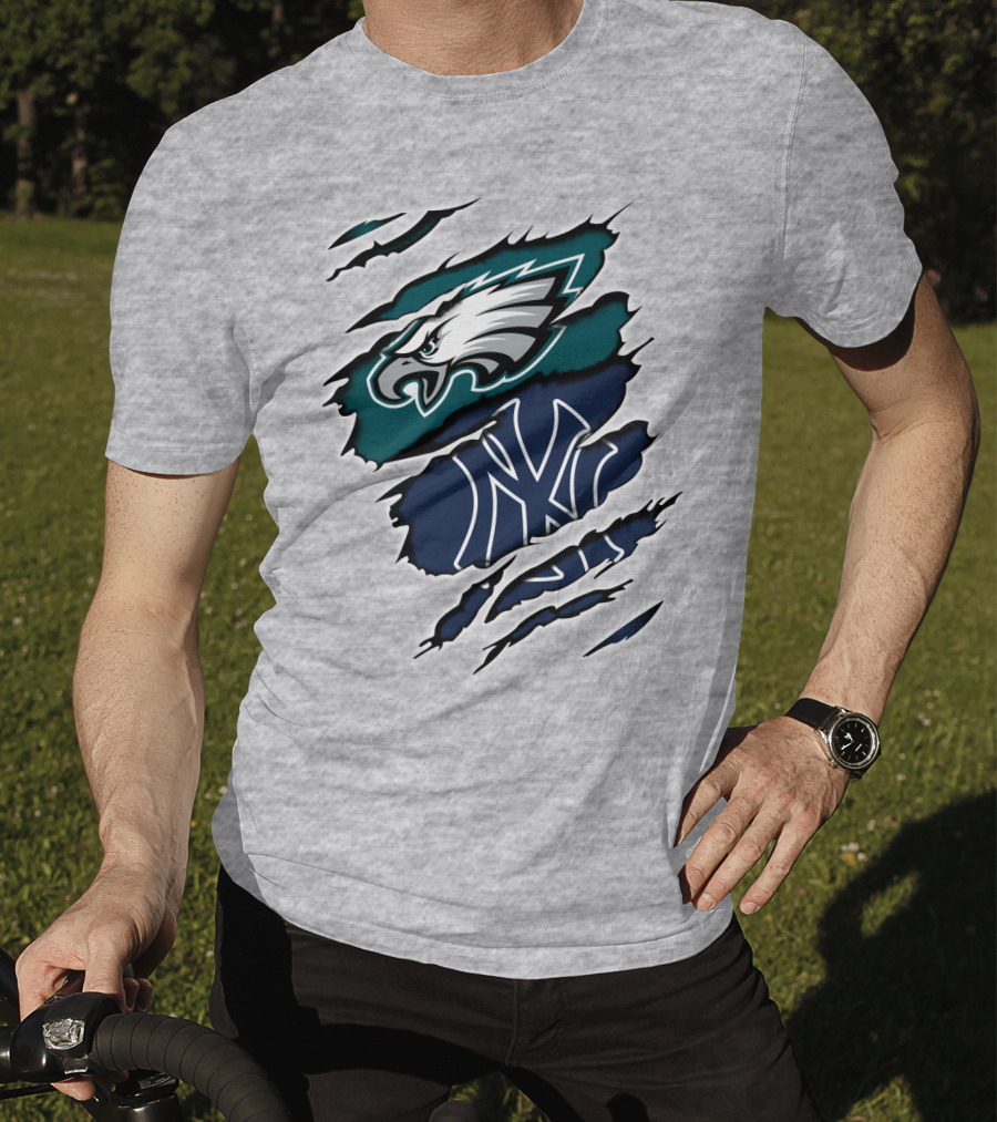 Eagles Yankees Logo Mashup Eagles Yankees T-Shirt