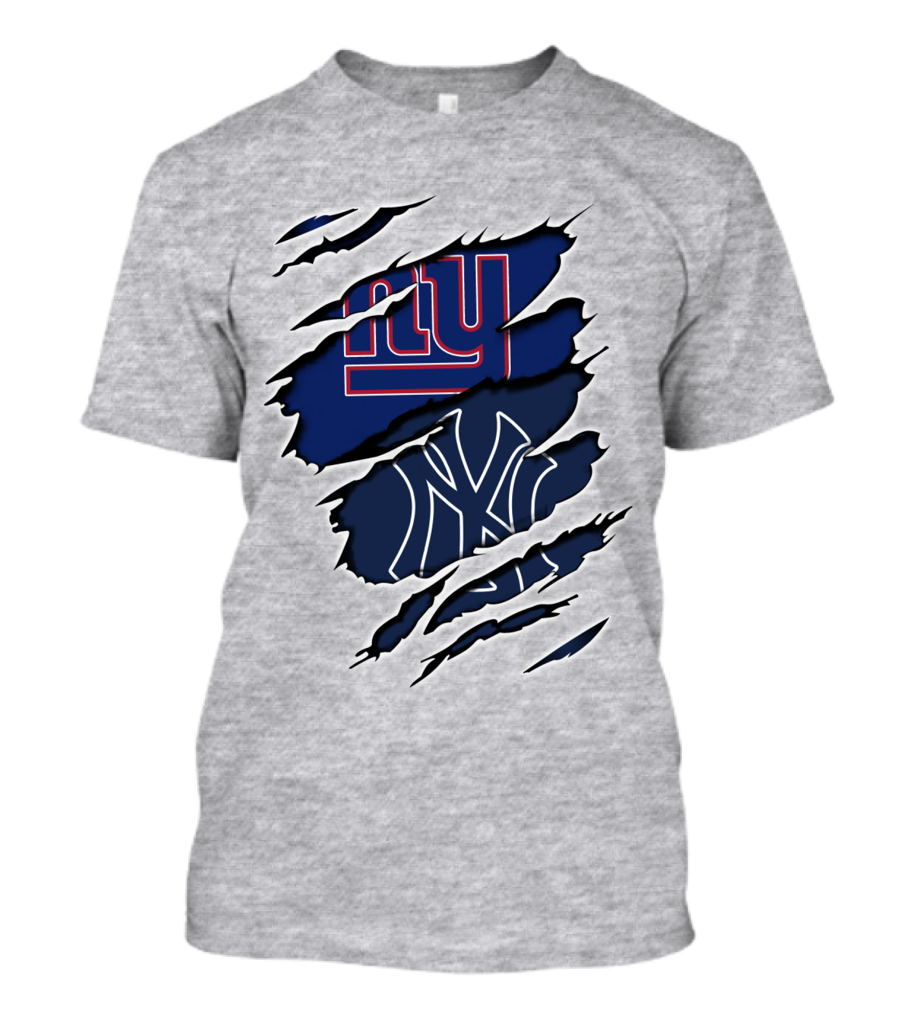 Giants Yankees Giants Yankees Logos With Claw Marks T-Shirt