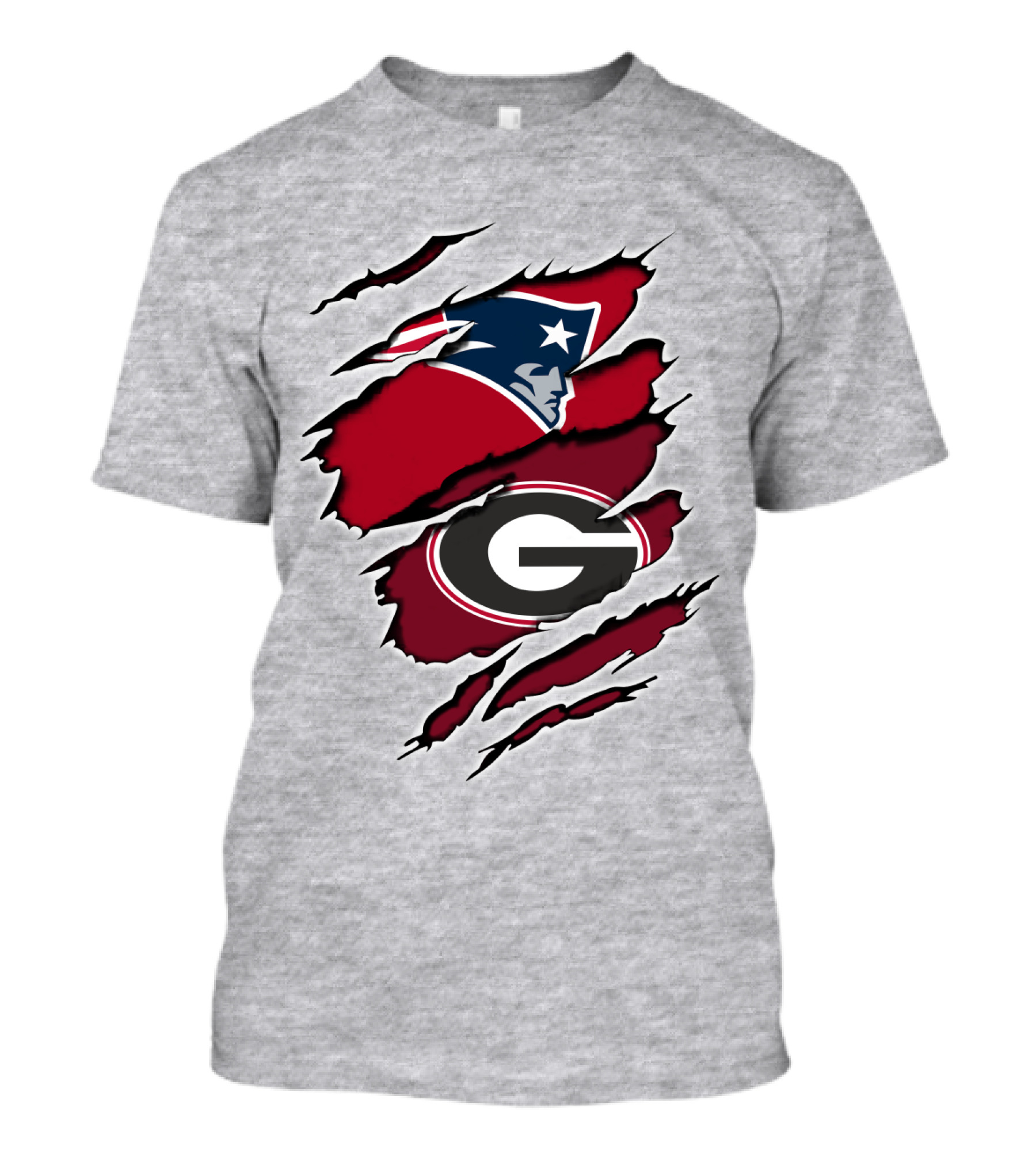 Patriots Bulldogs New England Georgia Fans Mashup T-Shirt