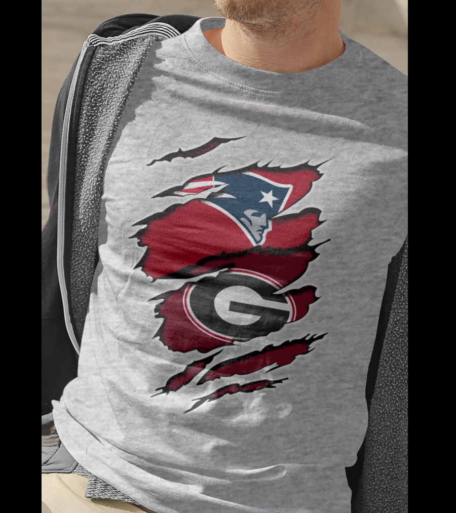 Patriots Bulldogs New England Georgia Fans Mashup T-Shirt