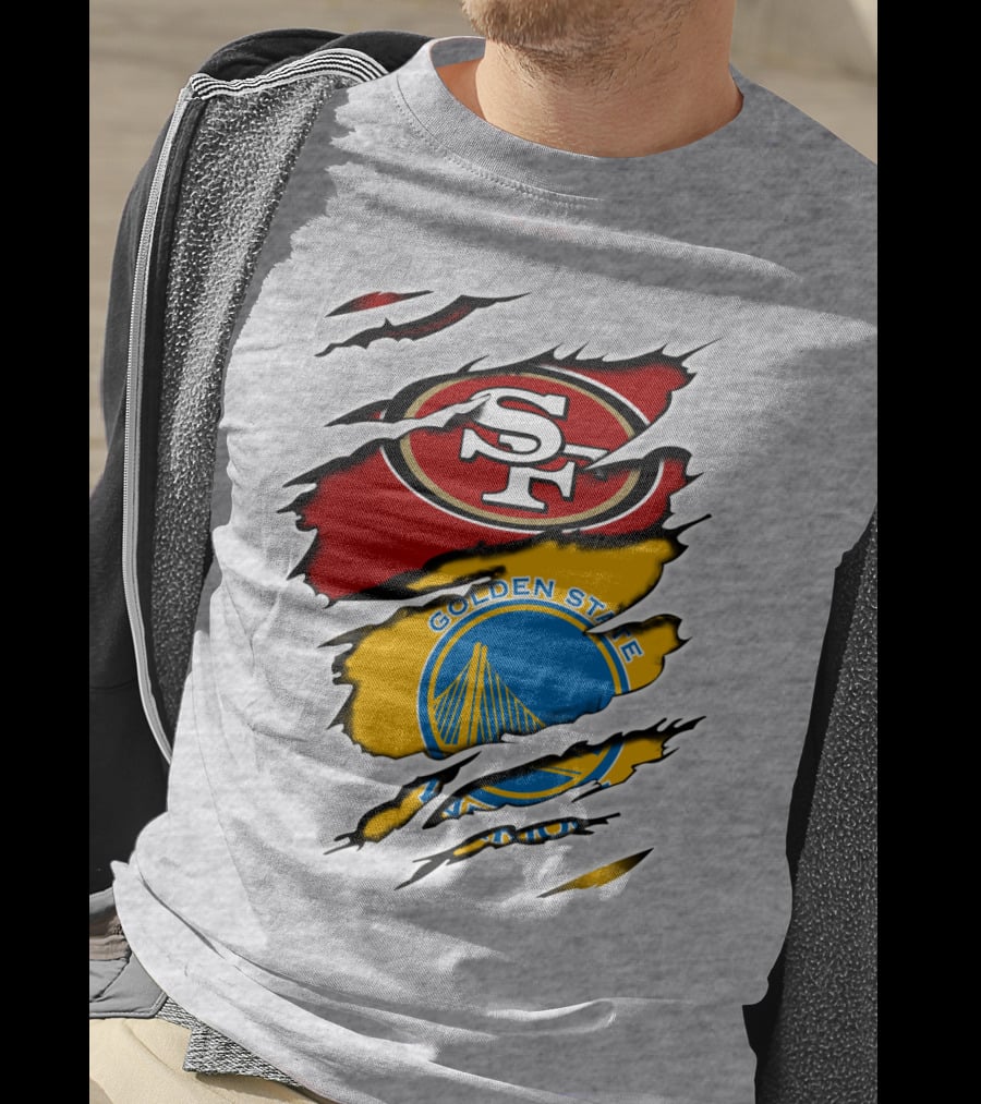 49ERS Golden State Warriors SF Logo Tear T-Shirt