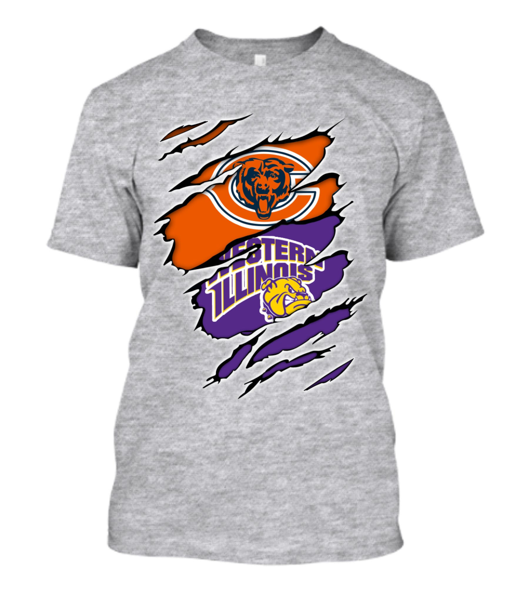 Chicago Bears Western Illinois Leathernecks Claw Marks T-Shirt