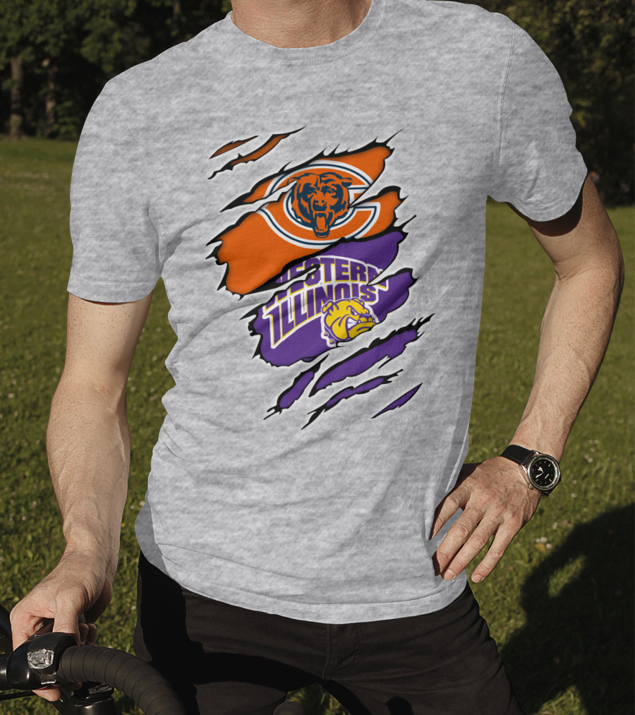 Chicago Bears Western Illinois Leathernecks Claw Marks T-Shirt