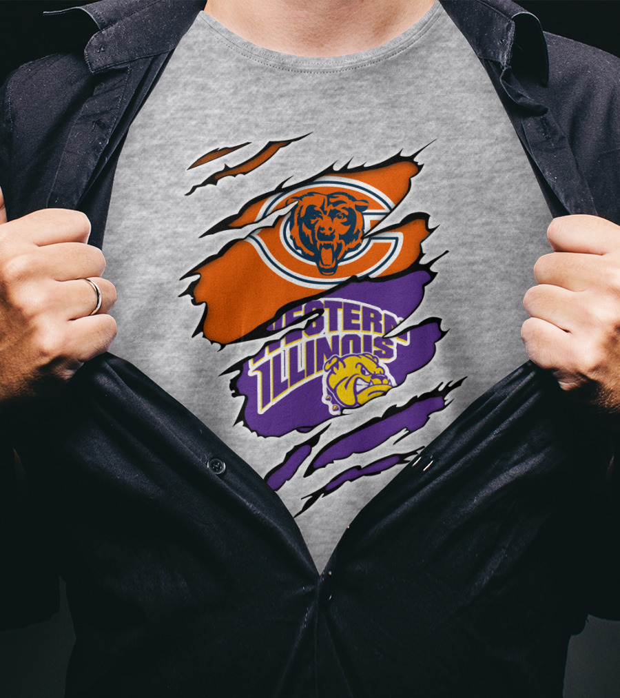 Chicago Bears Western Illinois Leathernecks Claw Marks T-Shirt