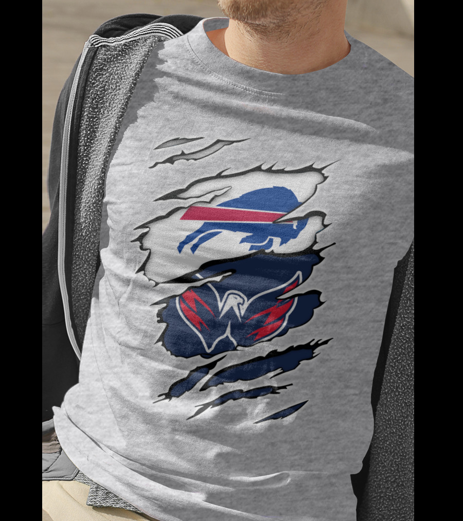 Buffalo Bills Washington Capitals Ripped Claw Marks T-Shirt