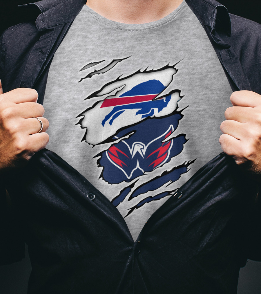 Buffalo Bills Washington Capitals Ripped Claw Marks T-Shirt