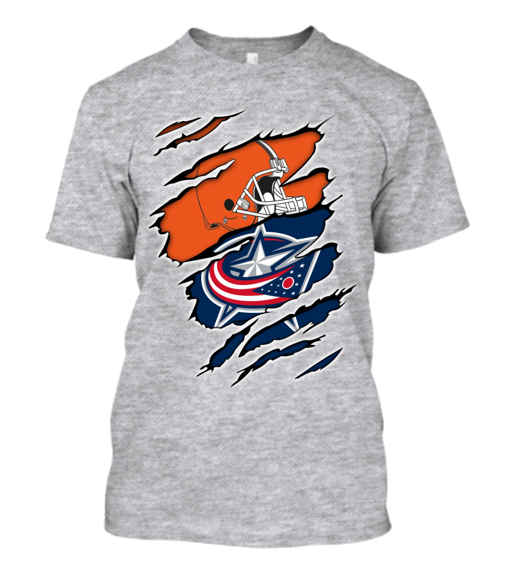 Cleveland Browns Columbus Blue Jackets Crossover T-Shirt