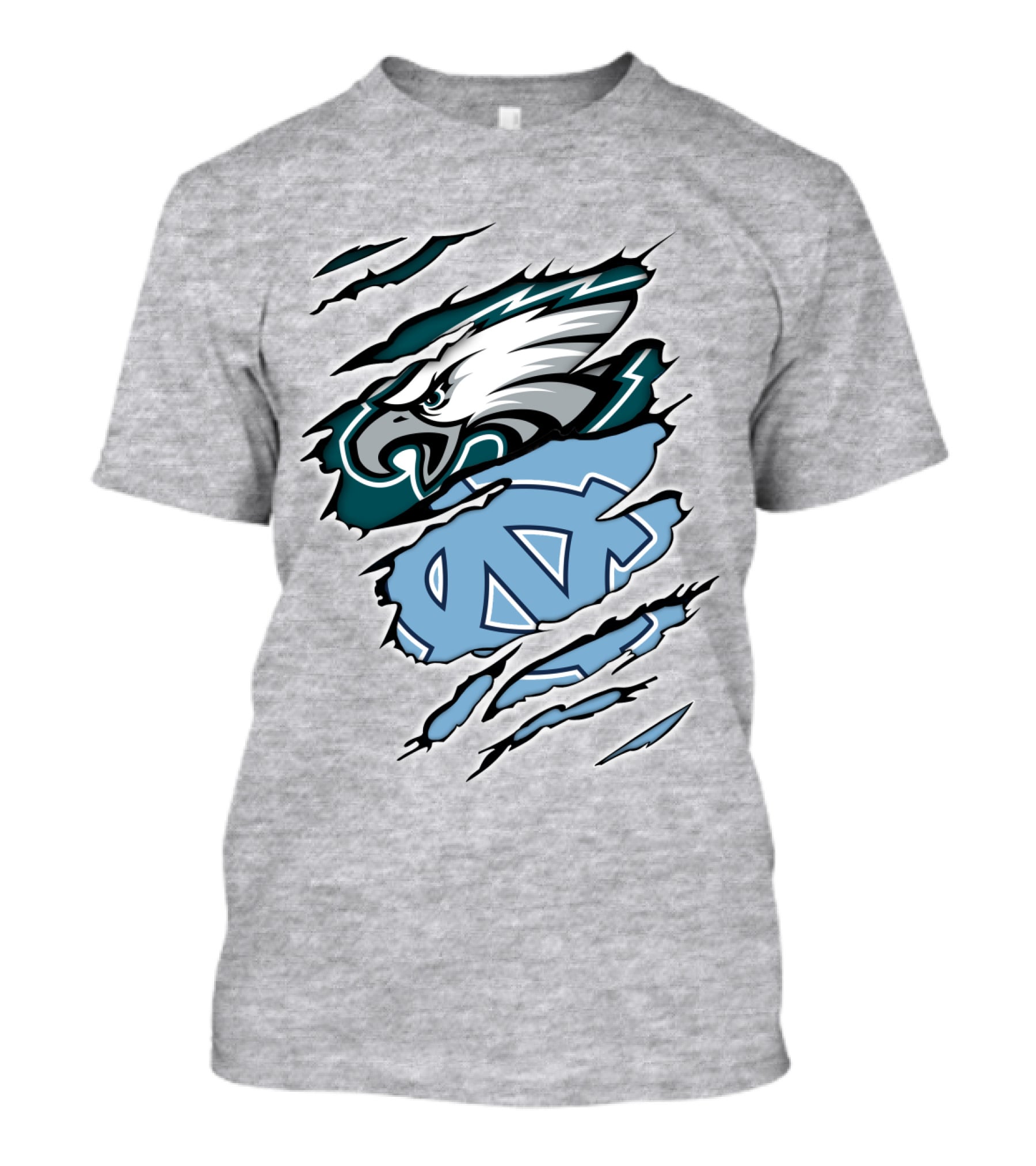 Philadelphia Eagles North Carolina Tar Heels Logo Fusion T-Shirt