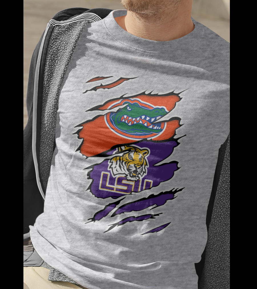 Florida Gators LSU Tigers Rivalry Claw Marks T-Shirt