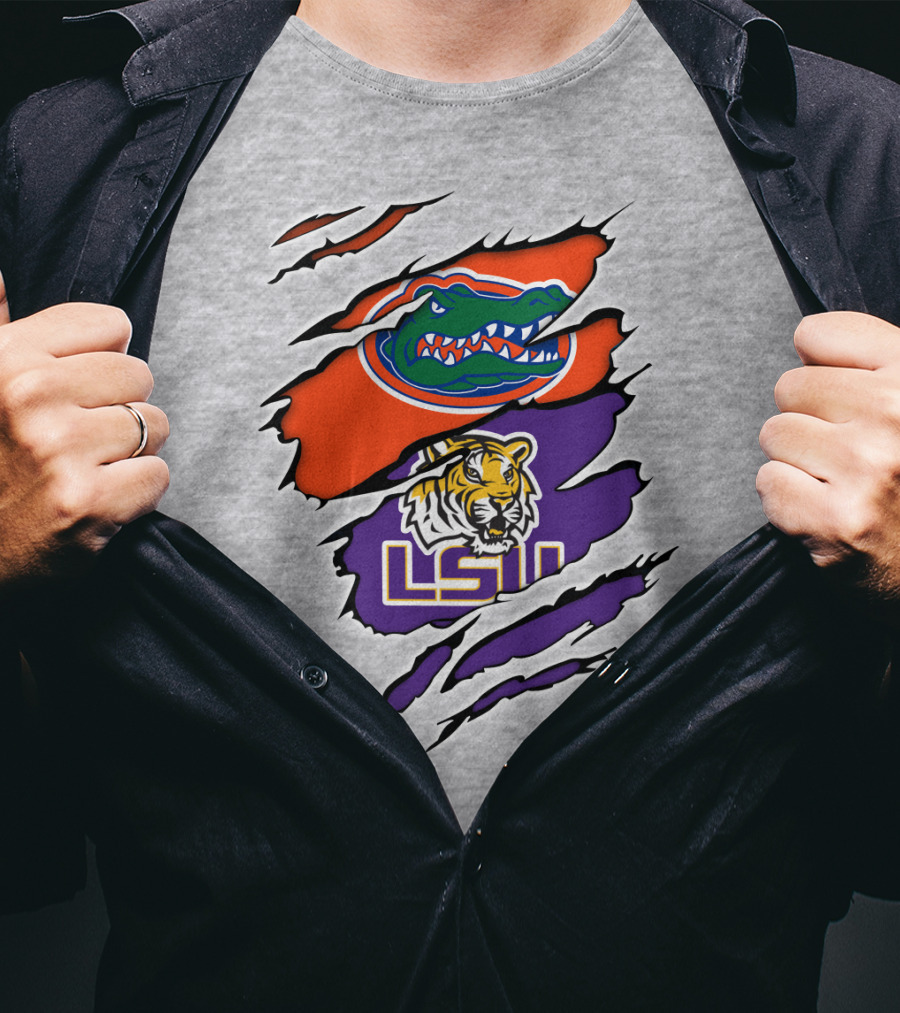 Florida Gators LSU Tigers Rivalry Claw Marks T-Shirt