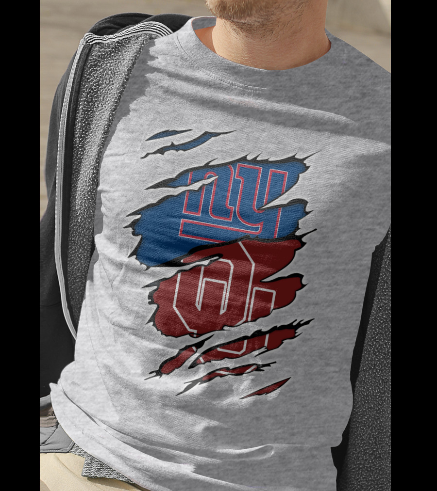 New York Giants OU Oklahoma Football Fusion T-Shirt