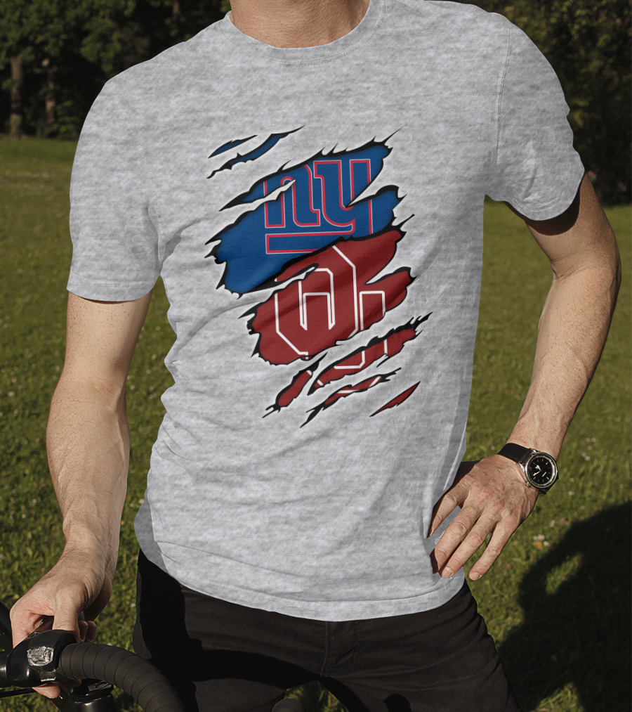 New York Giants OU Oklahoma Football Fusion T-Shirt