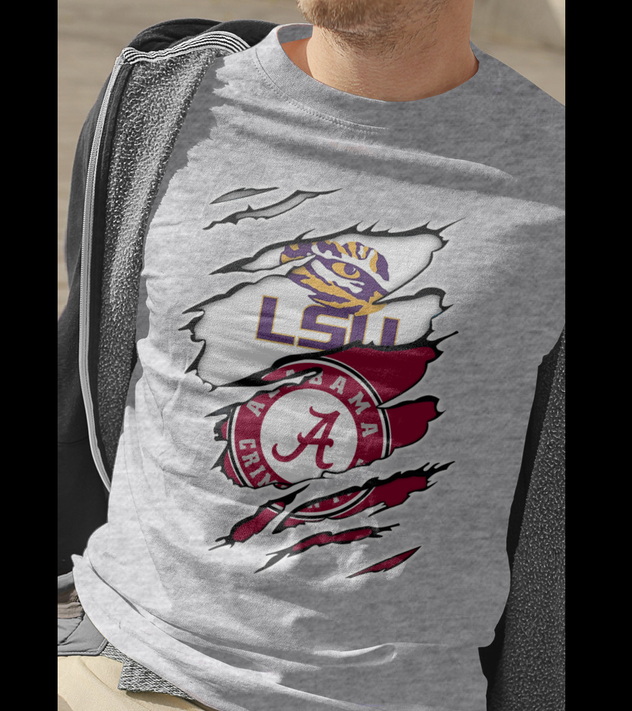 LSU Tigers Alabama Crimson Tide Rivalry Claw Marks T-Shirt