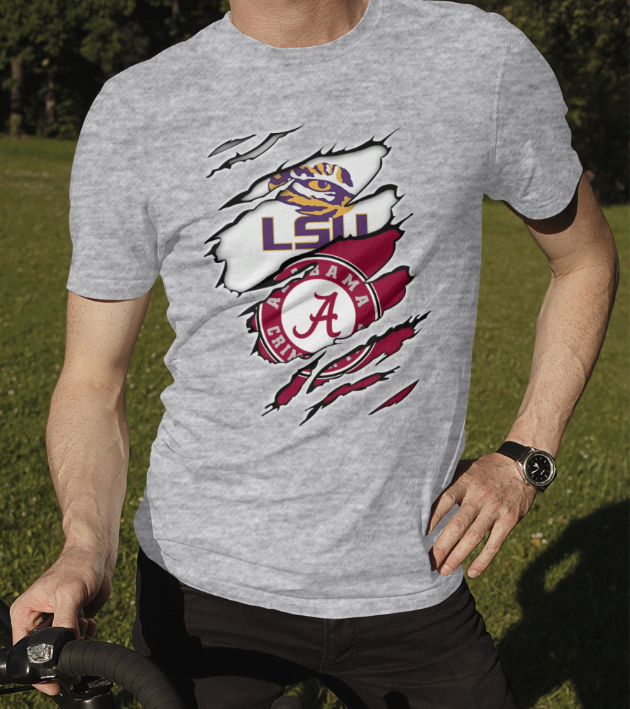 LSU Tigers Alabama Crimson Tide Rivalry Claw Marks T-Shirt