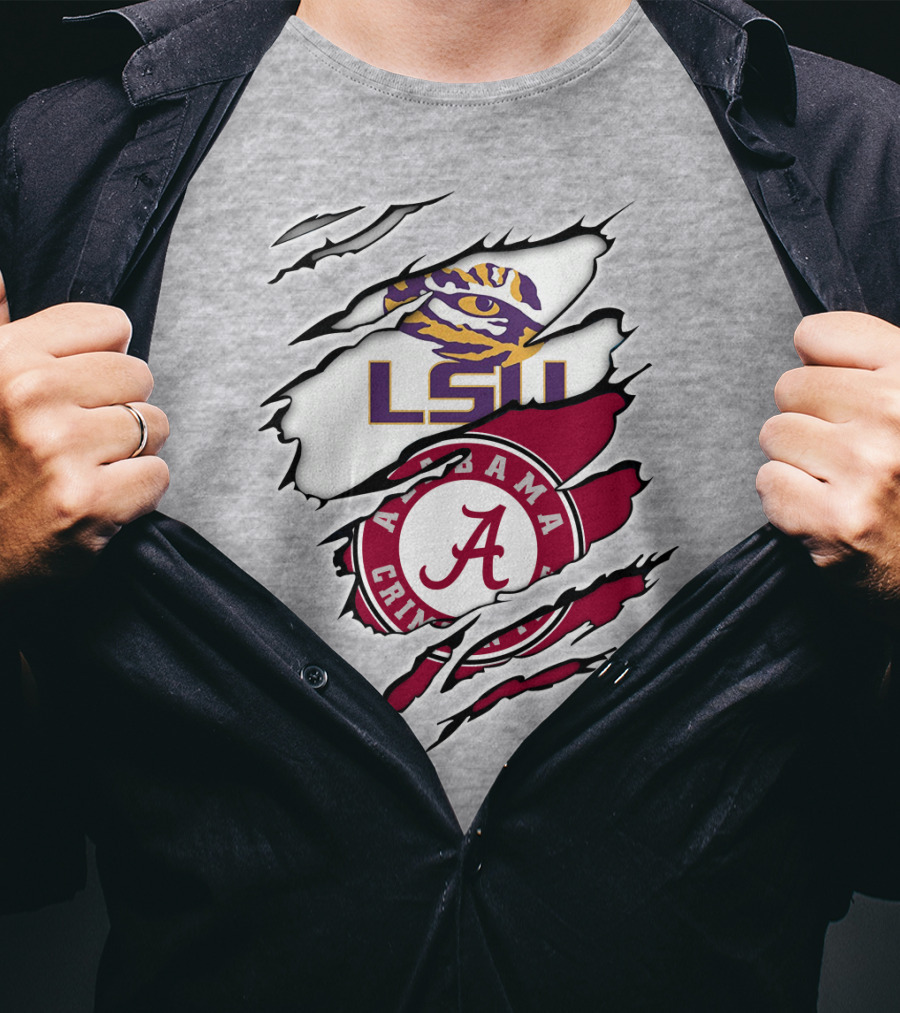LSU Tigers Alabama Crimson Tide Rivalry Claw Marks T-Shirt