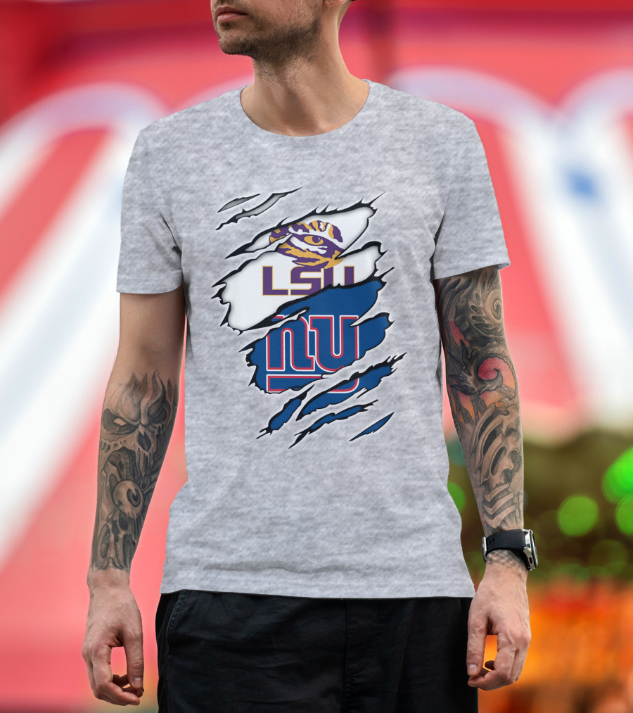 LSU Tigers New York Giants Crossover Tear T-Shirt