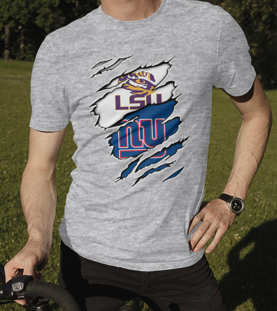 LSU Tigers New York Giants Crossover Tear T-Shirt