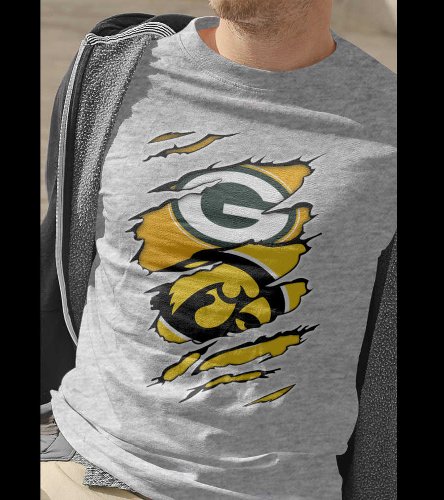 Packers Hawkeyes Logo Crossover Claw Marks T-Shirt