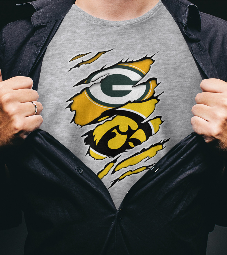 Packers Hawkeyes Logo Crossover Claw Marks T-Shirt