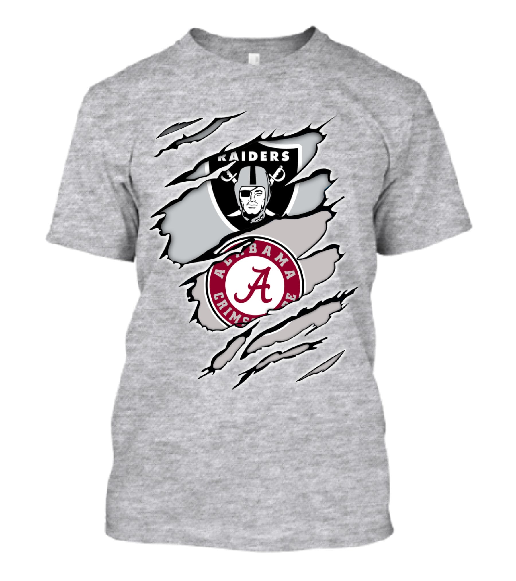 Raiders Alabama Crimson Tide Logo Mashup T-Shirt