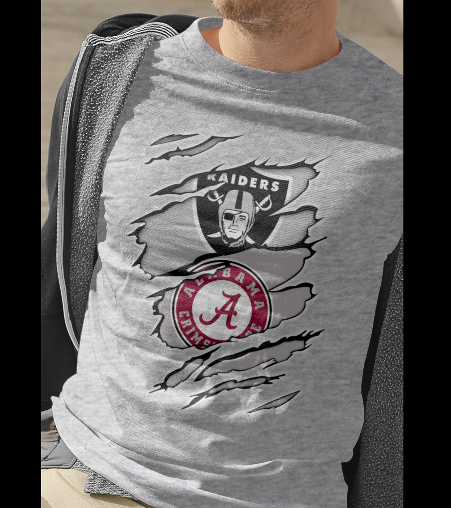 Raiders Alabama Crimson Tide Logo Mashup T-Shirt
