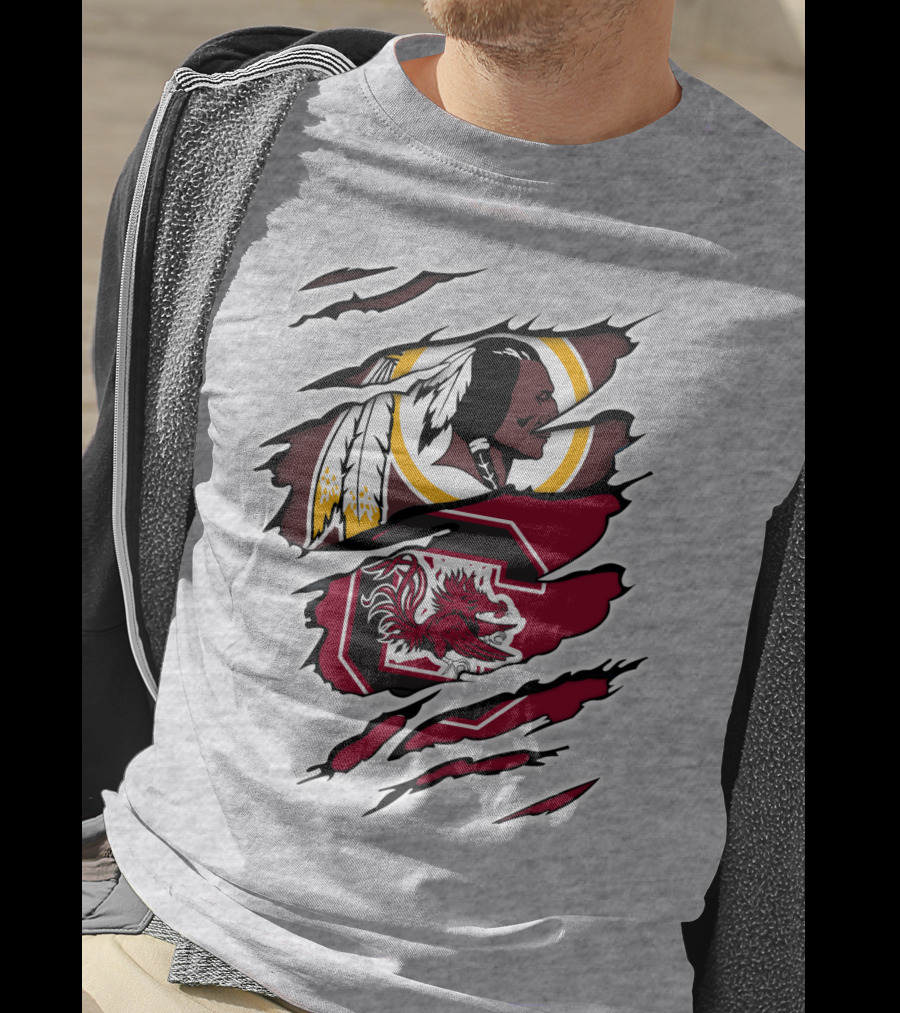 Redskins Gamecocks Logo Mashup T-Shirt
