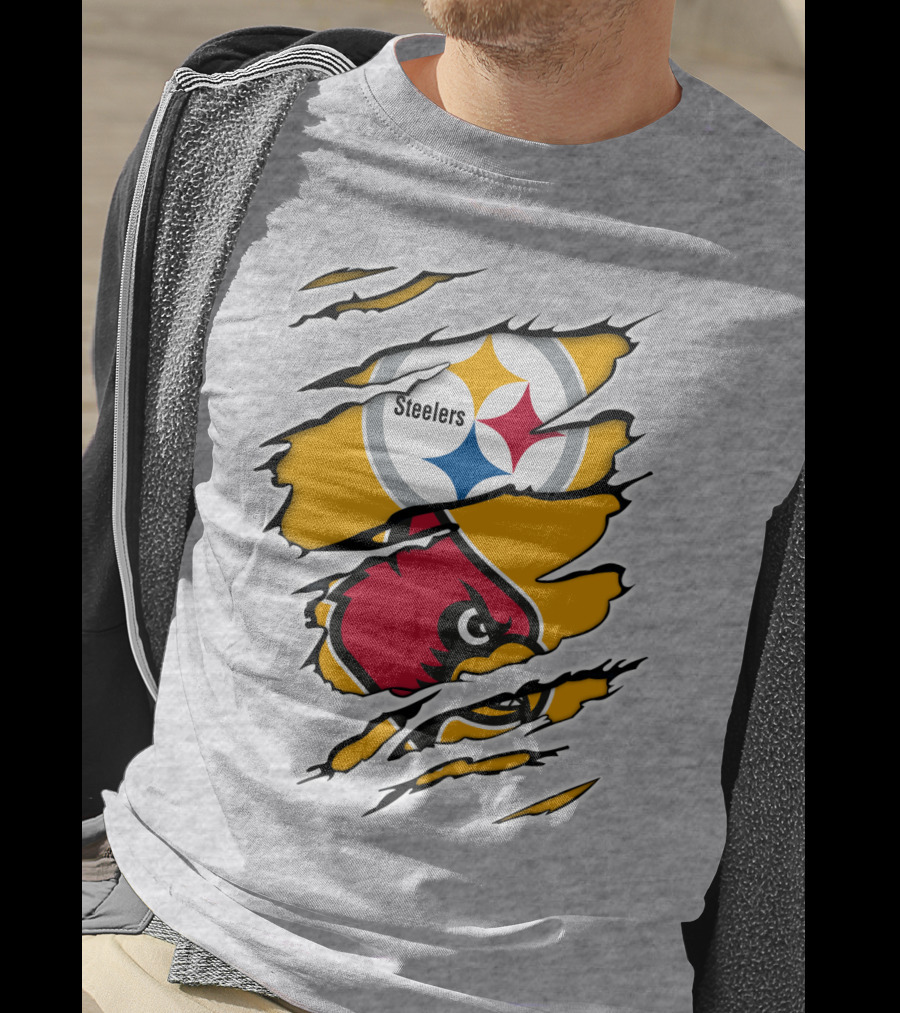 Steelers Louisville Cardinals Fan Crossover T-Shirt