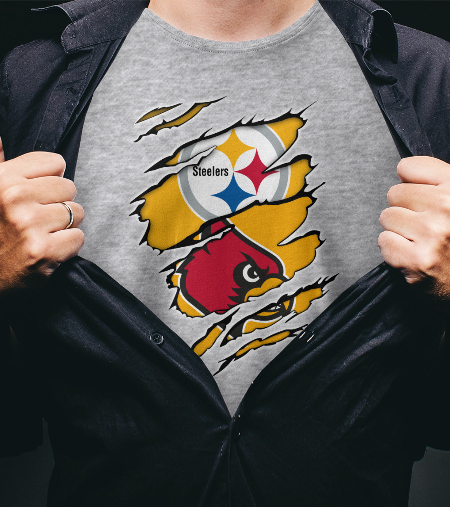 Steelers Louisville Cardinals Fan Crossover T-Shirt