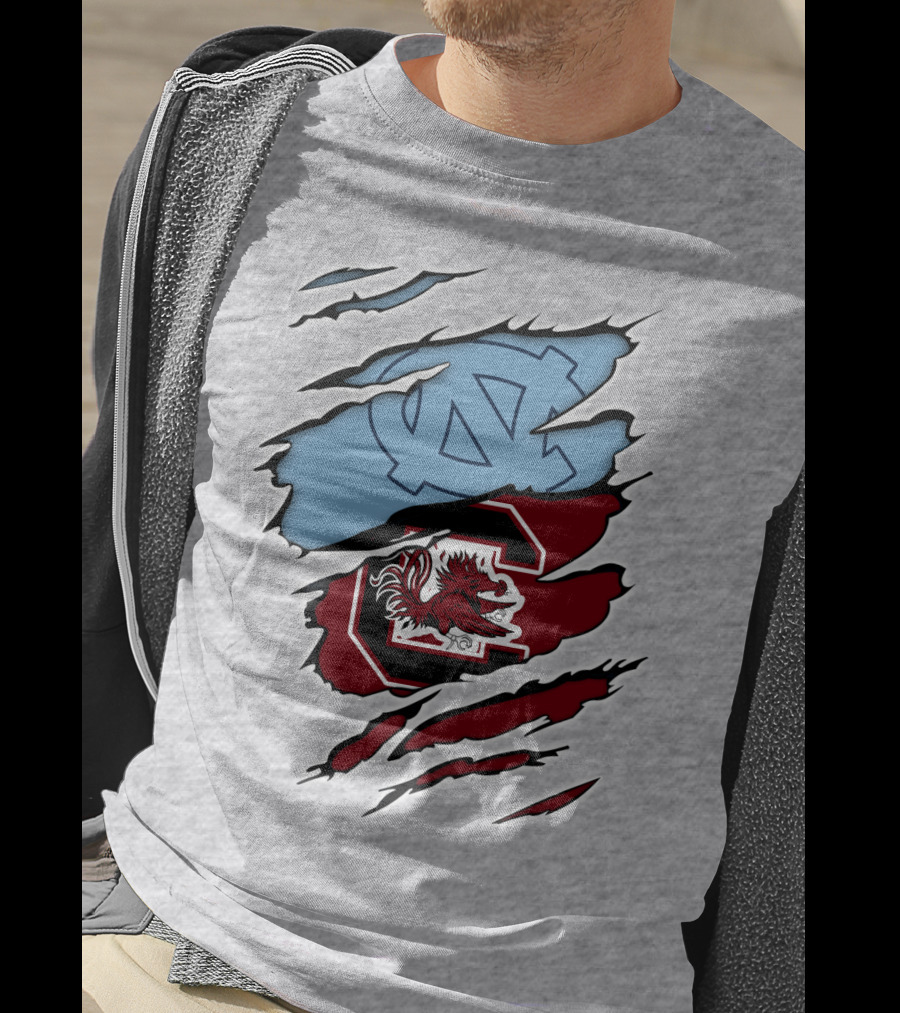 UNC Tar Heels South Carolina Gamecocks Rivalry Claw Marks T-Shirt