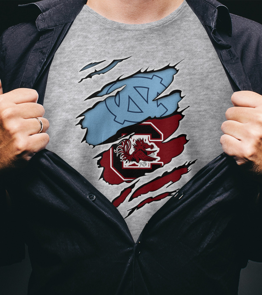UNC Tar Heels South Carolina Gamecocks Rivalry Claw Marks T-Shirt