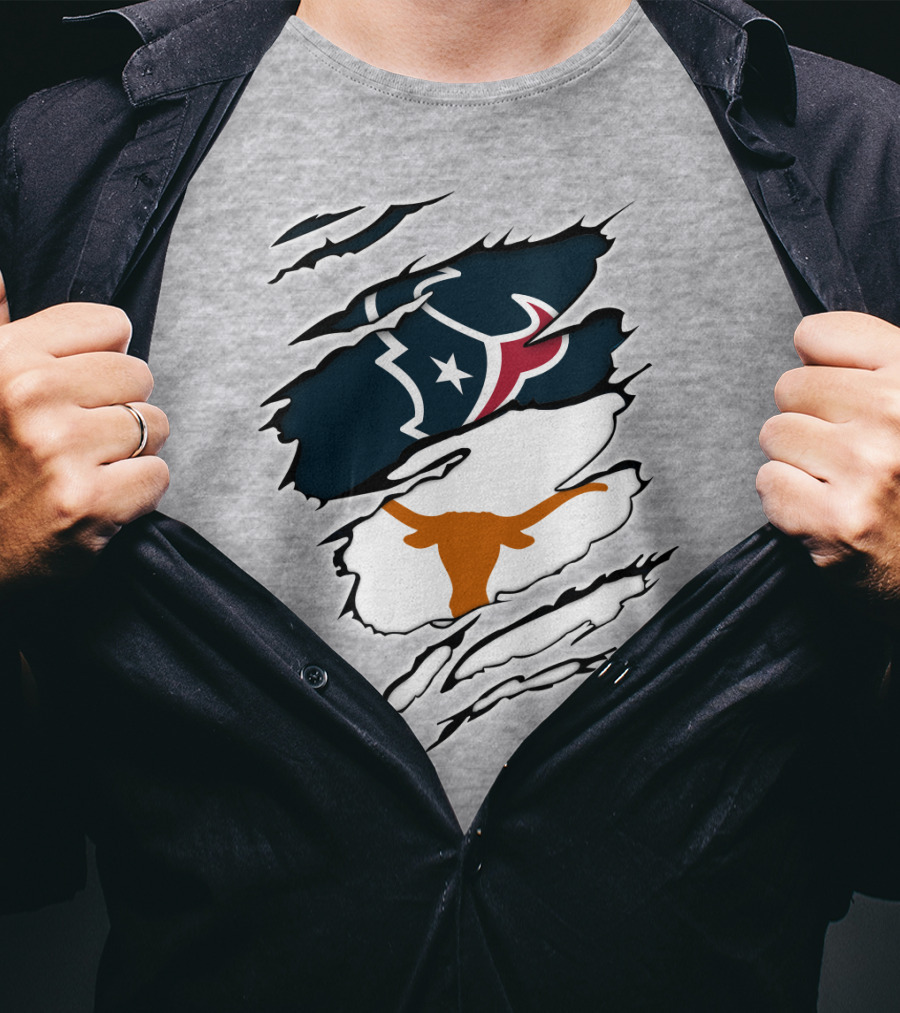 Texans Longhorns Logo Fusion T-Shirt