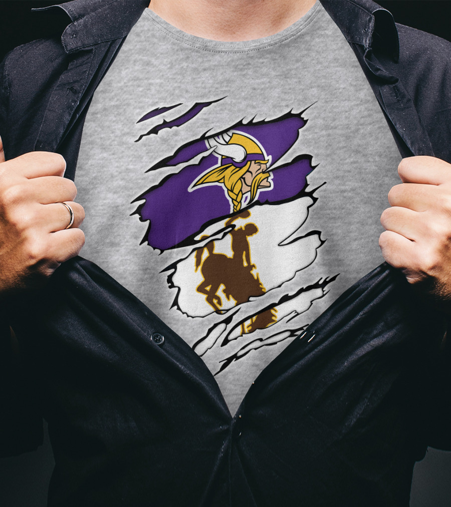 Vikings Wyoming Cowboy Ripped T-Shirt