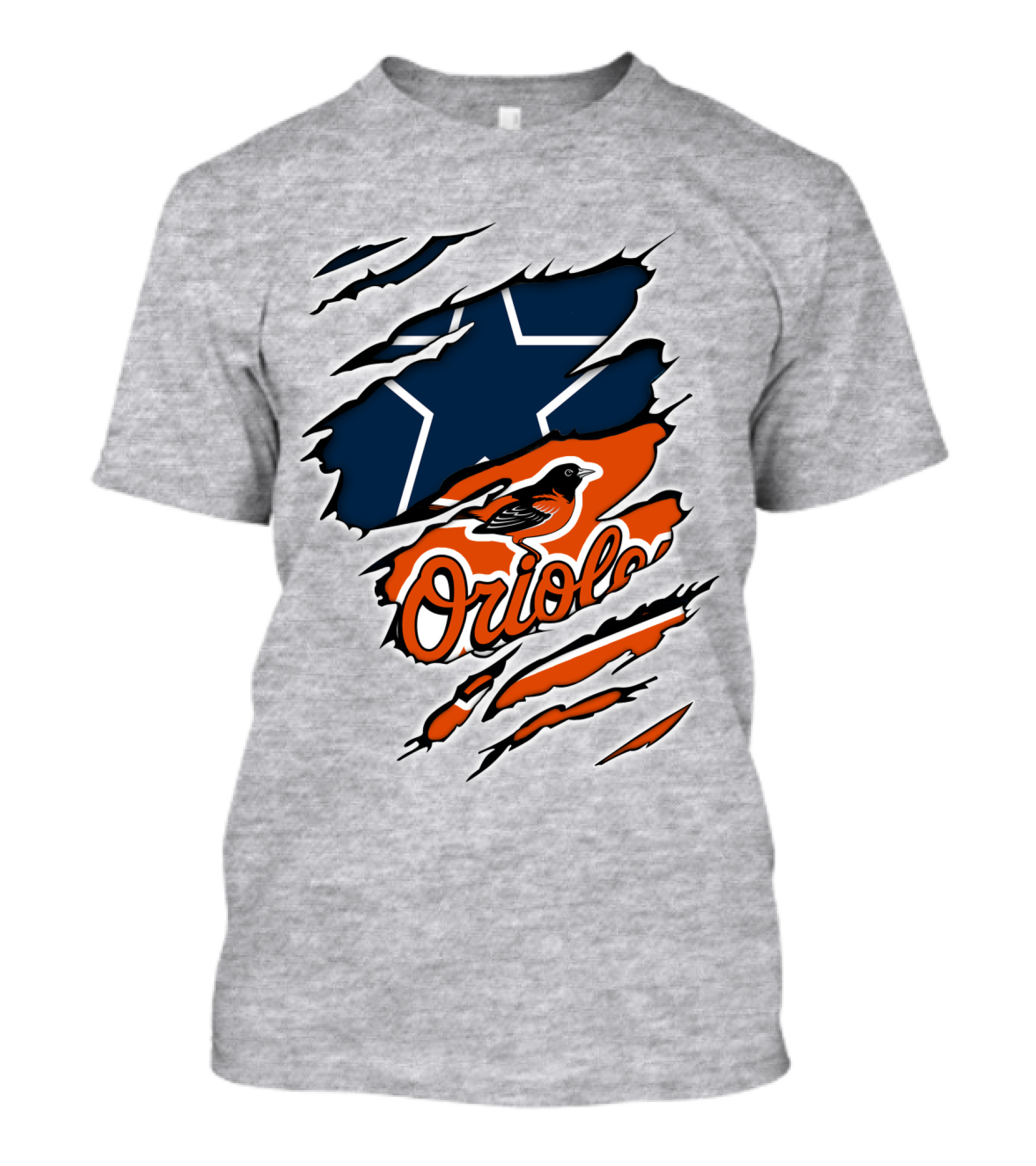 Cowboys Star Orioles Bird Logos Layered T-Shirt
