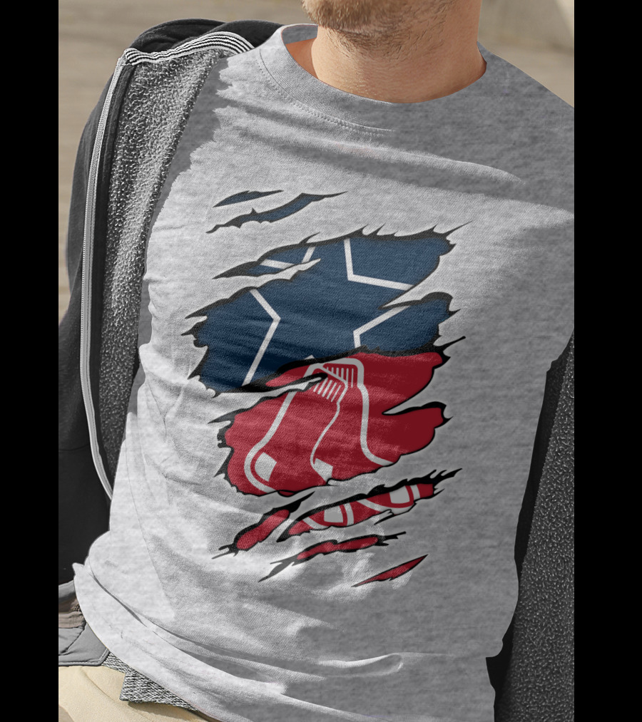 Cowboys Red Sox Logo Mashup T-Shirt