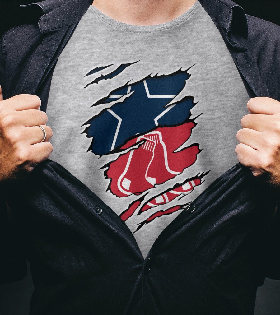 Cowboys Red Sox Logo Mashup T-Shirt