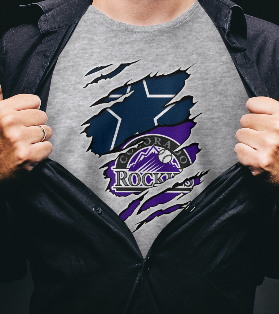 Cowboys Star With Colorado Rockies T-Shirt