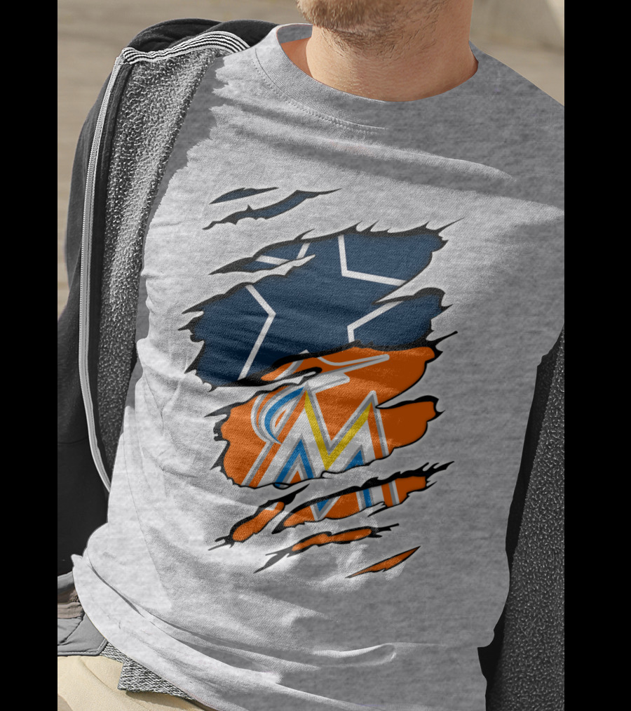 Cowboys Marlins Logo Tear T-Shirt