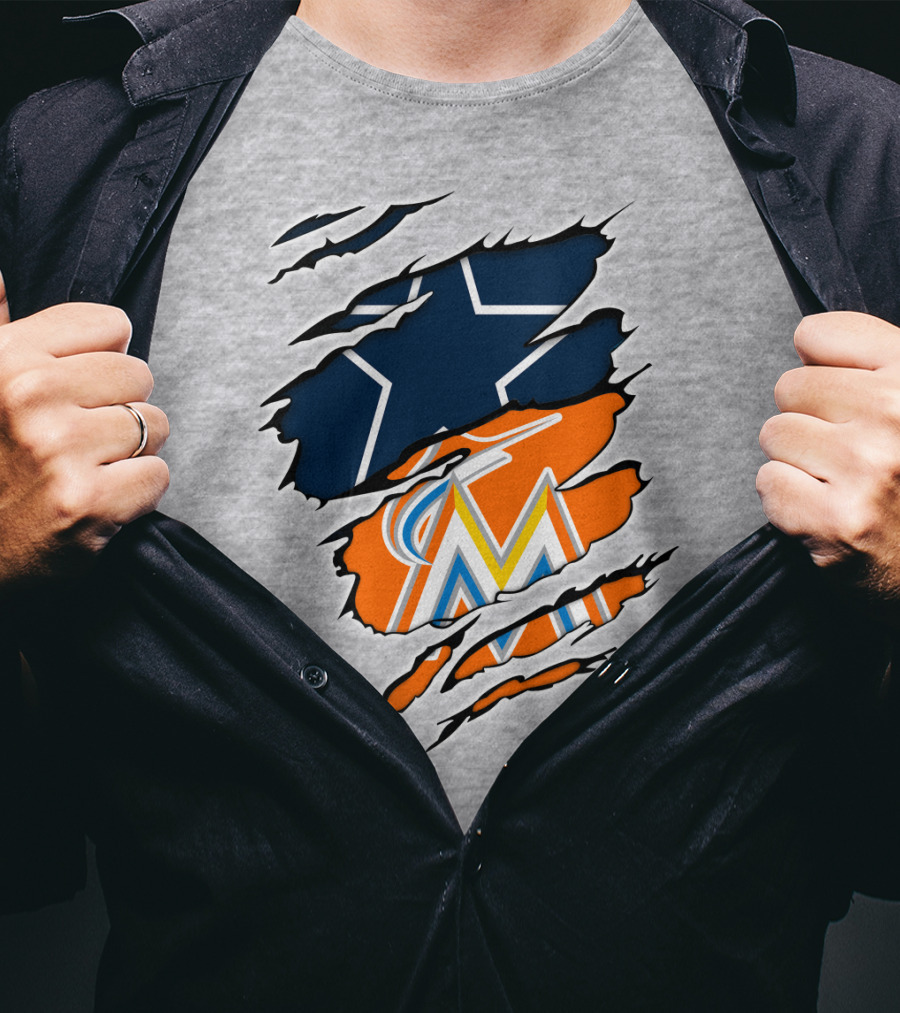 Cowboys Marlins Logo Tear T-Shirt