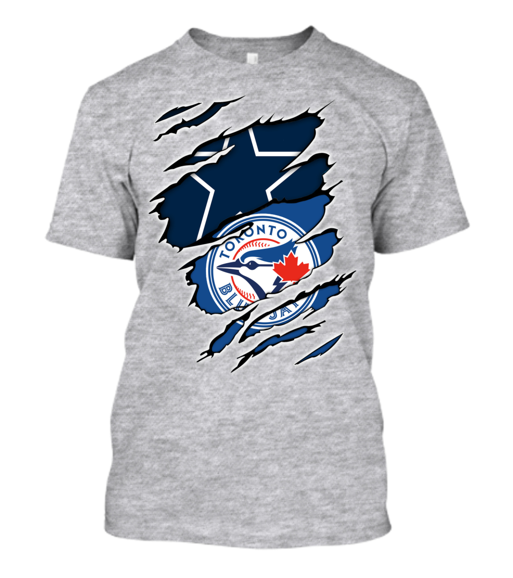 Toronto Blue Jays Dallas Cowboys Ripped T-Shirt