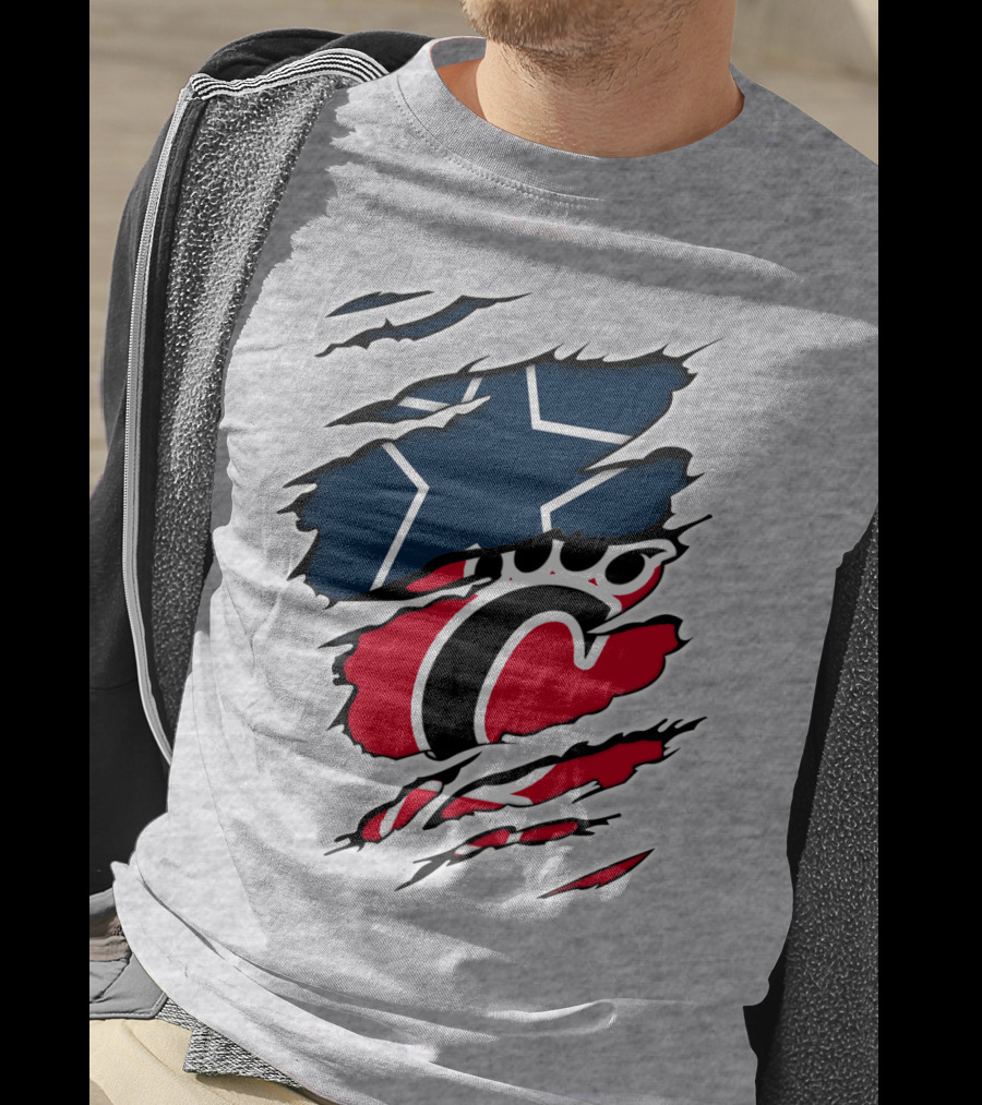 Dallas Cowboys Cincinnati Bearcats Ripped T-Shirt