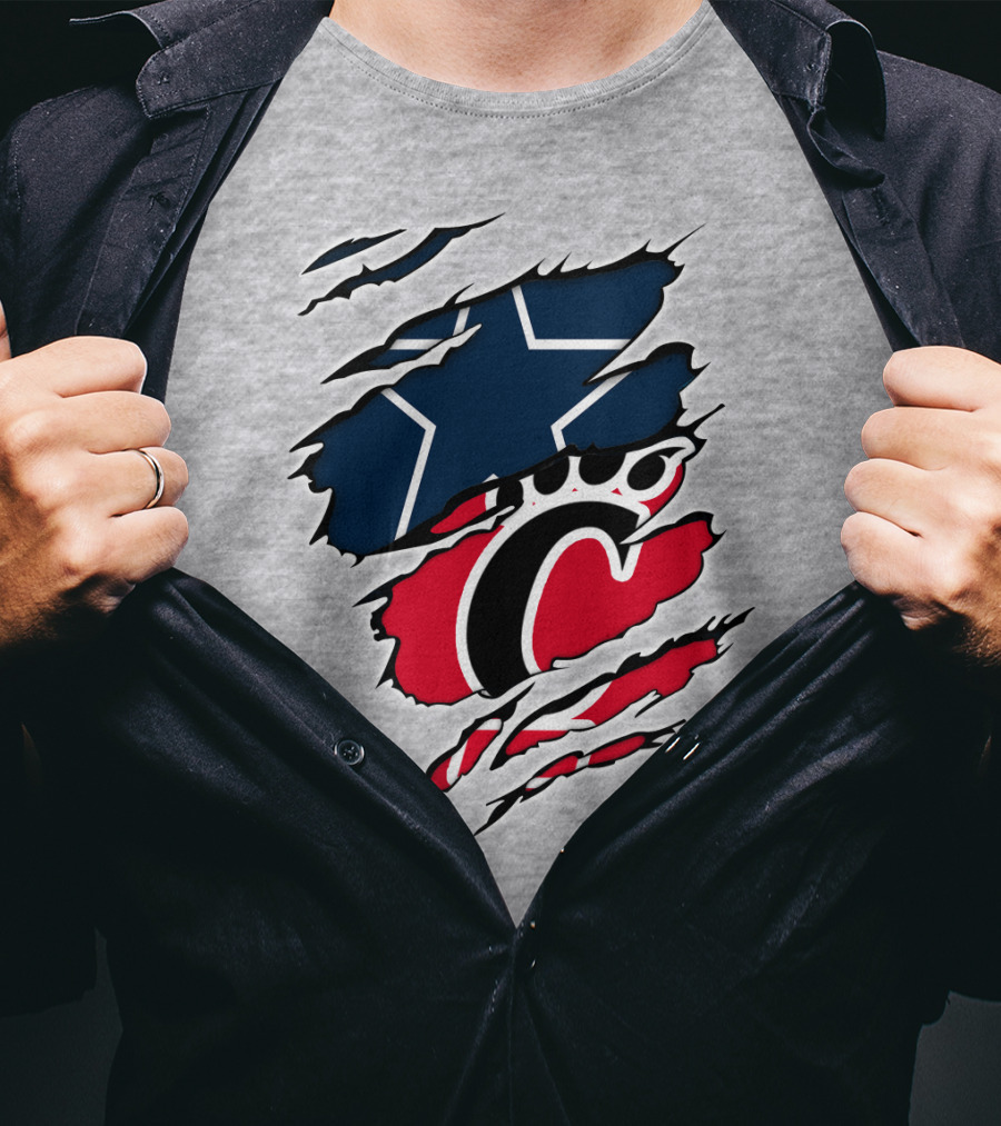 Dallas Cowboys Cincinnati Bearcats Ripped T-Shirt