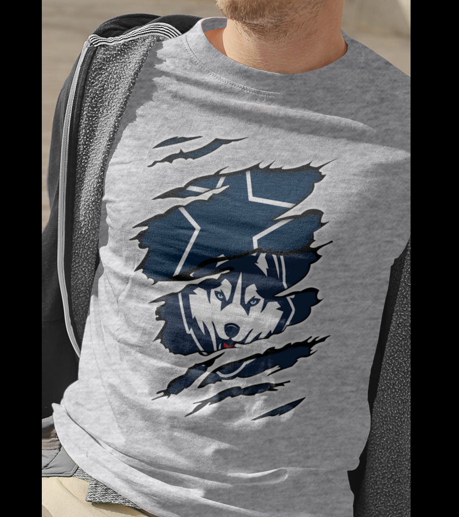 Cowboys Huskies Scratch Star Iconic T-Shirt