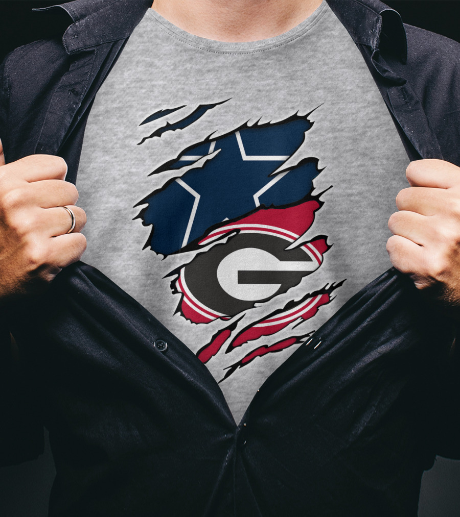 Cowboys Star Georgia Bulldogs G Logo Fusion Rip T-Shirt
