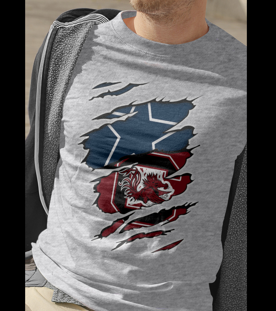 Cowboys Gamecocks Star Logo Mashup T-Shirt