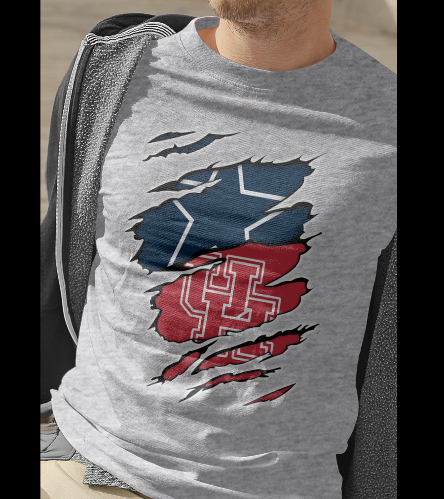 Texas Star Houston Cougars Cowboys Fan Gear T-Shirt